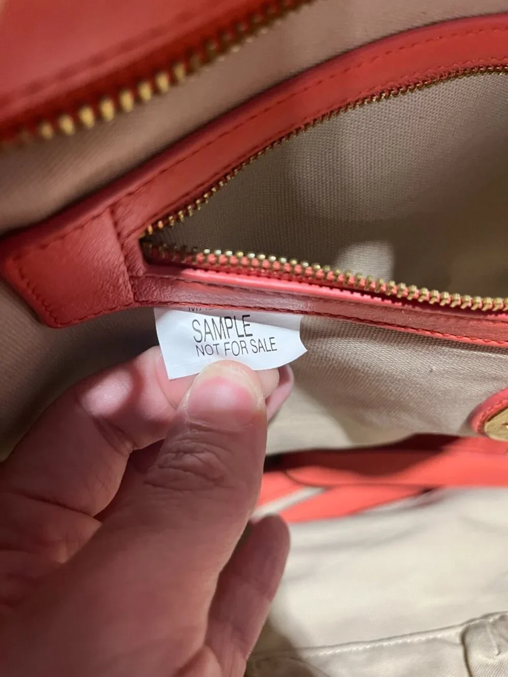 Tory Burch Marley Classic Leather Sample Bag Tabasco Coral Large Satchel Purse